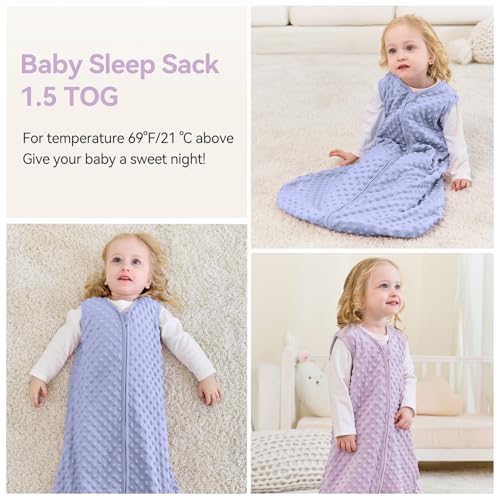 Unnivoll Fleece Sleep Sack 6-12 Months Taro Purple 15 Tog
