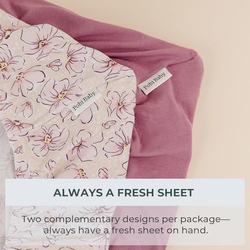 Pobibaby 2 Pack Bassinet Sheets - Ultra-Soft Cotton 33x20 for Girls