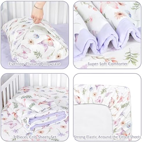 Pea Pod Muslin Bedding Set 3-Piece for Baby Toddler