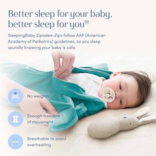 SleepingBaby Zipadee-Zip Transition Swaddle - Classic Teal Medium 6-12 Months