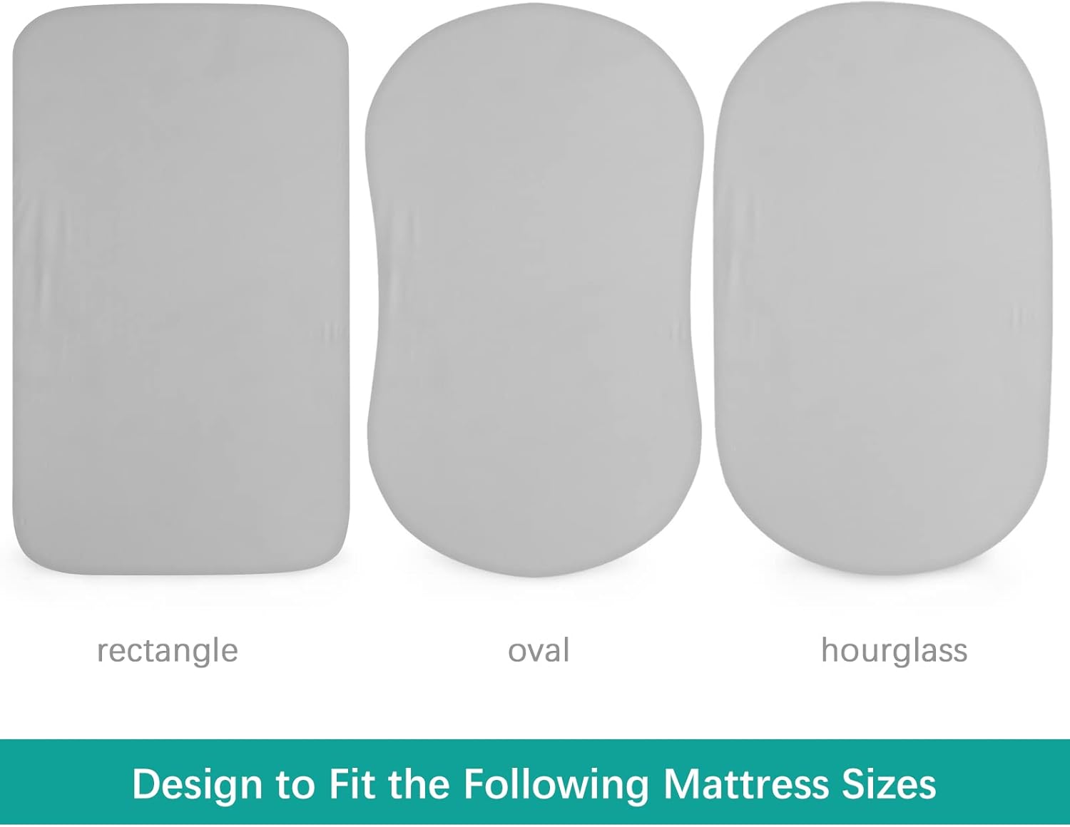 Biloban Waterproof Bassinet Sheets 2 Pack White Grey 1
