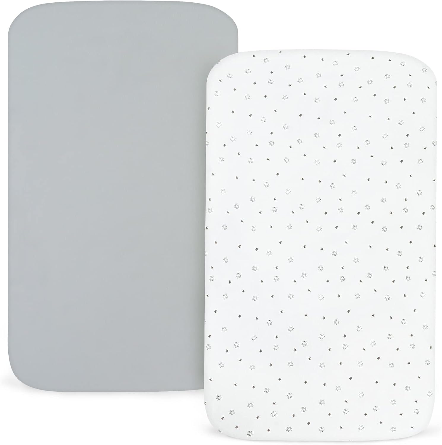 Magik Kover Playpen Sheets 2 Pack - Grey White Star Fitted