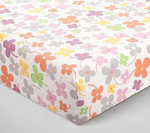 Bedward 100 Cotton Crib Bedding Set - Floral Butterfly Design