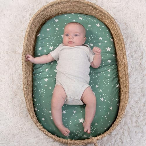 The Peanutshell Green Safari Bassinet Sheets 4-Pack