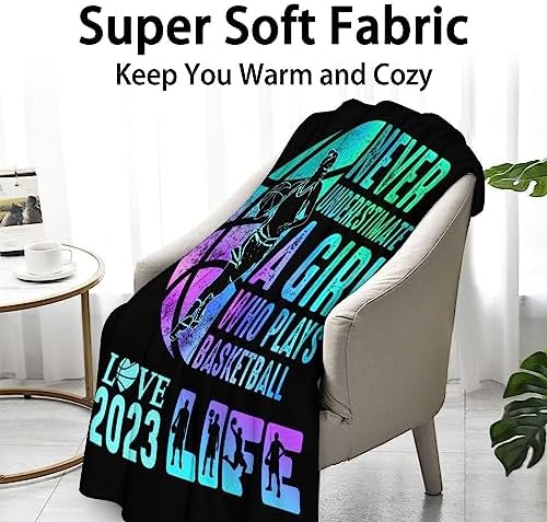 XaocNyx Basketball Throw Blanket for Girls - 40x50 Inches Crib Size