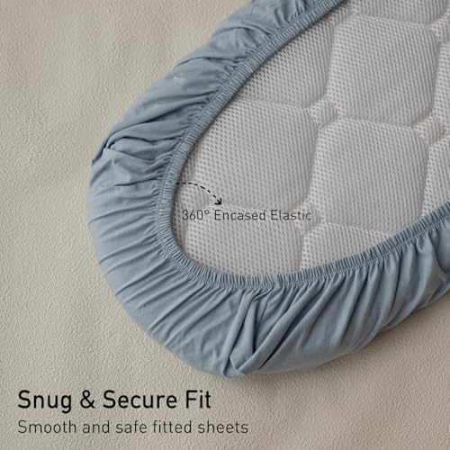 GLLQUEN Baby Bassinet Sheets 2 Pack - Organic Cotton 1