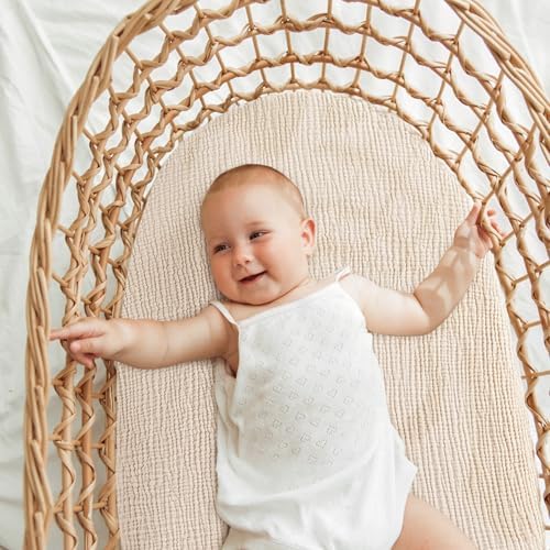 Bearmoss Bassinet Sheets 2 Pack - Muslin Cotton for Baby Boy and Girl