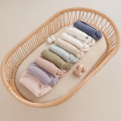 Bearmoss Bassinet Sheets 2 Pack - Muslin Cotton for Baby Boy and Girl