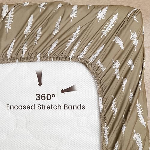 PHF 3 Pack Bassinet Sheets with Deer and Squirrels Pattern
