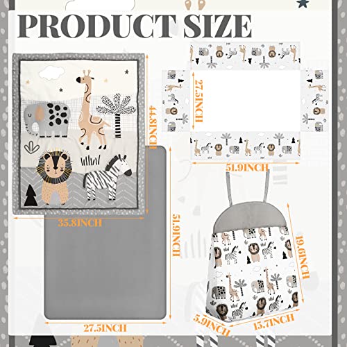 4 Piece Woodland Forest Animals Crib Bedding Set