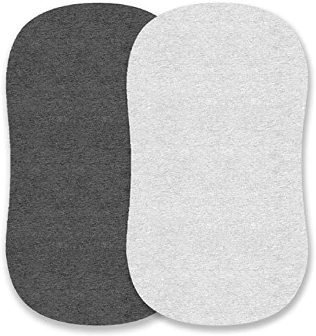 Cuddly Cubs Bassinet Sheets 2 Pack Heather Grey 1