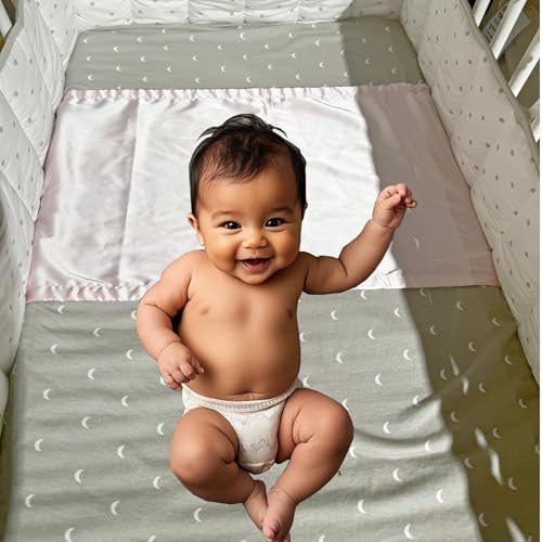 AKISS Satin Crib Sheet Pillow Cover Reversible for Baby