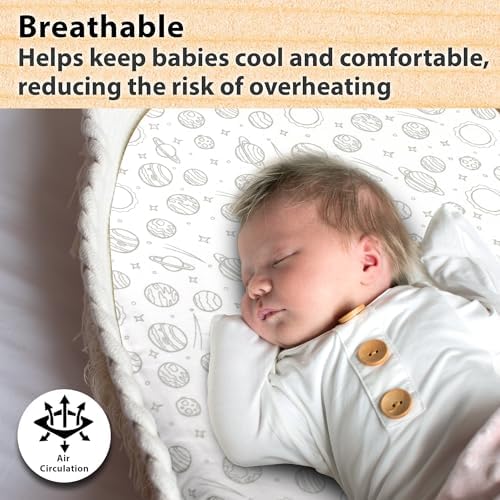 Bublo Baby Bassinet Sheets 2-Pack - Organic Cotton Breathable Cozy