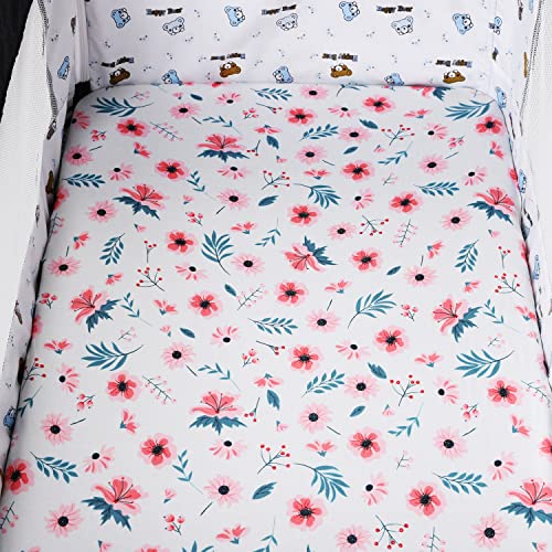 Tontukatu Bassinet Sheet Set 2 Pack Ultra Soft Floral Pink