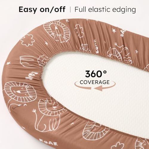 FIEMOL Baby Bassinet Sheets 3 Pack Brown Lion