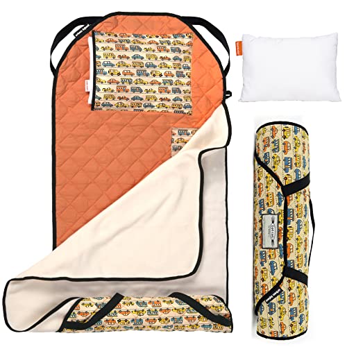 Urban Infant Tot Cot Nap Mat with Pillow and Blanket - Traffic Pattern