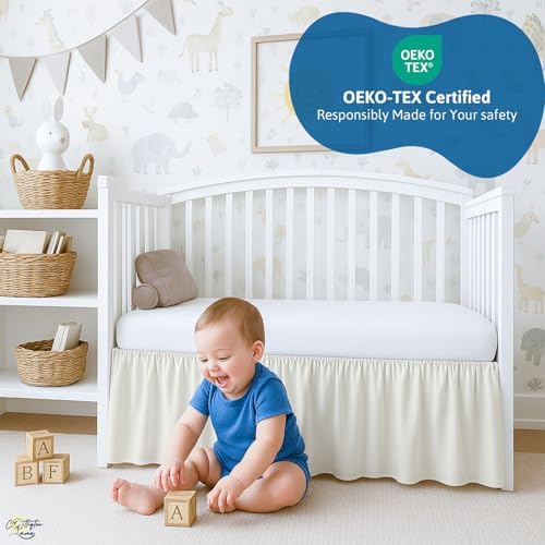 Cottington Lane Ivory Crib Skirt Dust Ruffle