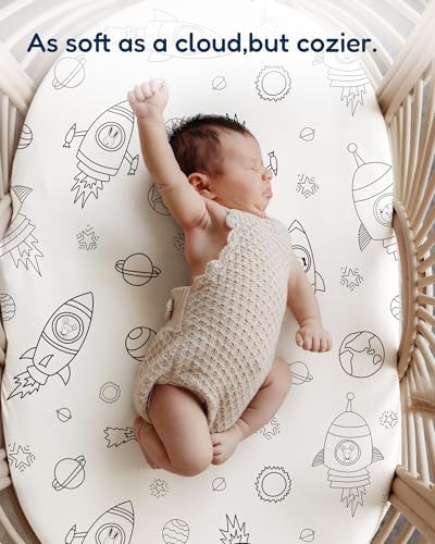TotAha Bassinet Sheets 33x20 - Buttery Soft Stretchy 2 Pack