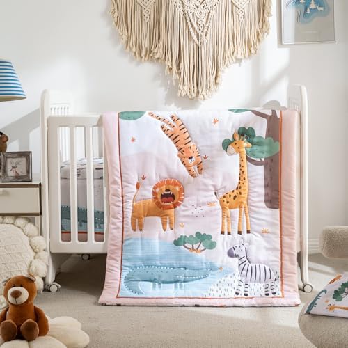 TINYHARBO Crib Bedding Set 4 Pieces