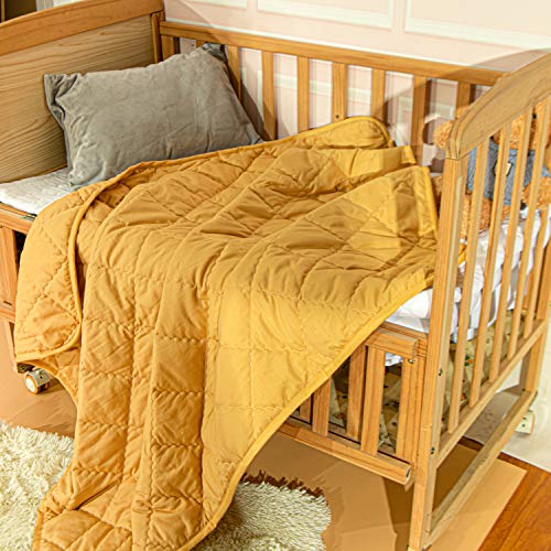 NTBAY Down Alternative Toddler Quilt 39x47 Inches Yellow