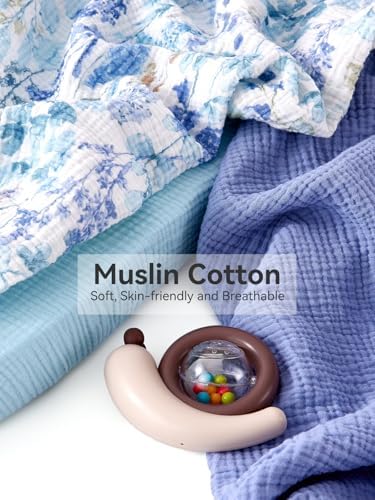 TILLYOU Muslin Bassinet Sheets 3 Pack Soft Breathable Cotton