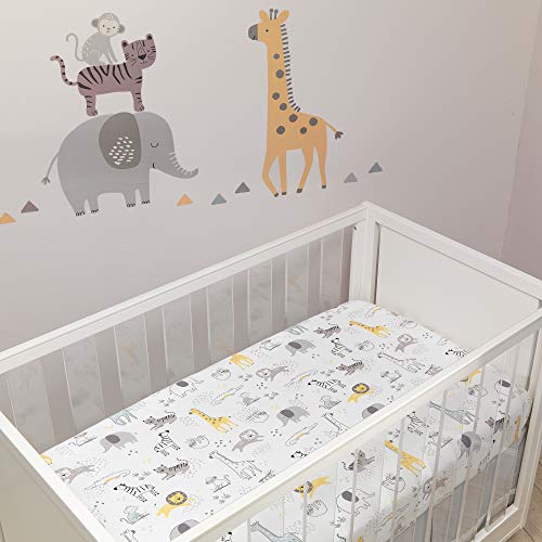 Lambs Ivy Jungle Animal Crib Sheet 1