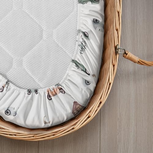 GLLQUEN Baby Bassinet Sheets 4 Pack - Breathable and Safe
