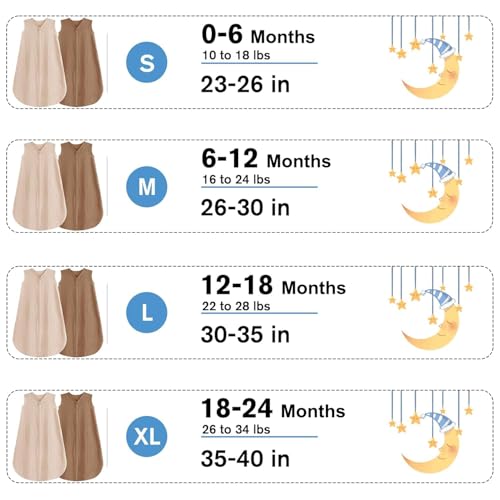 BSTOPPT 2 Pack Baby Sleep Sack 0-24 Months
