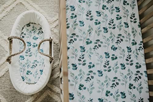 3 Fitted Bassinet Sheets Leafy Set - Oeko-Tex Cotton