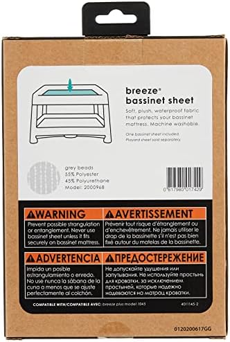 4moms Breeze Bassinet Sheets - Grey Beads Waterproof Plush