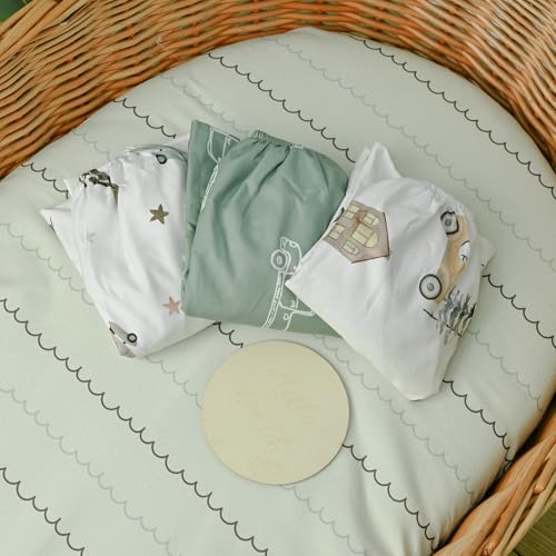 GLLQUEN Baby Bassinet Sheets 4 Pack - Breathable and Safe