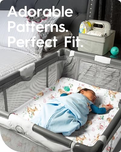 TotBasic Mini Crib Sheets 24x38 Ultra Soft Pack N Play Fitted Sheets
