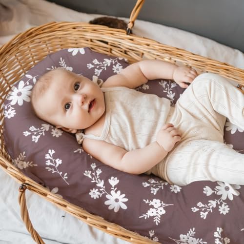 FIGEPO 4 Pack Baby Girl Bassinet Sheets Set 1