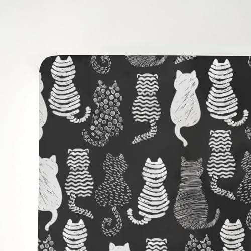 Stylish Cat Print Fitted Crib Sheets for Baby