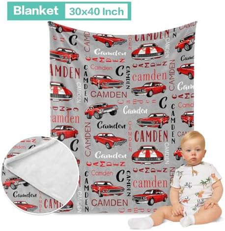 Custom Crib Bedding Set with Car Design - Personalized Name for Newborns