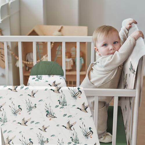 Oudain 4-Piece Mallard Duck Crib Bedding Set 1