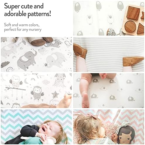 Joey Joan Bedside Sleeper Bassinet Sheets - 2 Pack Grey Sheep Stripe