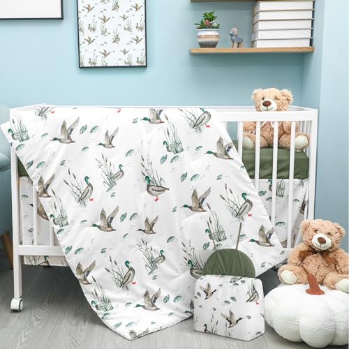 Oudain 4-Piece Mallard Duck Crib Bedding Set 1