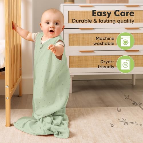 KeaBabies 2-Pack Zipper Sleep Sacks - 05TOG Organic Cotton Bunnies