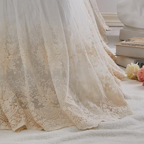 Brandream Boho Crib Bed Skirt - Beige Cream 4-Sided