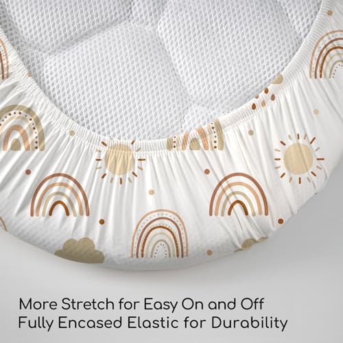 CIVARUA KIDS Bassinet Sheets 3 Pack Cloud Rainbow