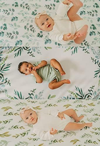 3 Fitted Bassinet Sheets Leafy Set - Oeko-Tex Cotton