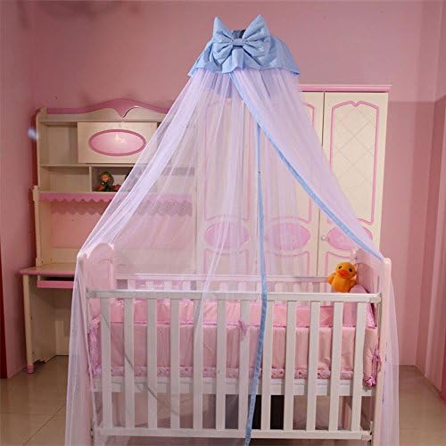 RuiHome Baby Mosquito Net with Blue Bowknot for Crib and Cot
