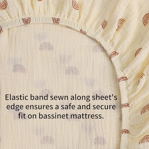 Onacosht Muslin Bassinet Sheets 33x19 2 Pack for Baby Boy Girl
