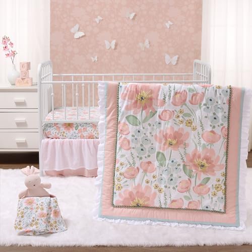 The Peanutshell 4-Piece Organic Cotton Baby Bedding Set for Girls - Wildflower