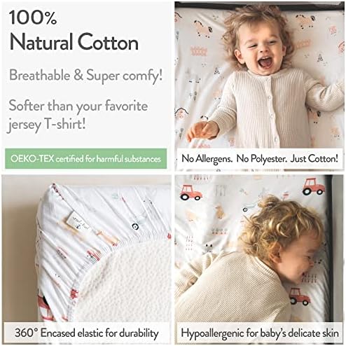 Joey Joan Bassinet Sheets 2 Pack Farm Animals 1