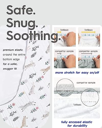 TotBasic Mini Crib Sheets 24x38 Ultra Soft Pack N Play Fitted Sheets