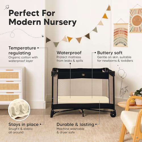 KeaBabies 2-Pack Pack and Play Sheets - Latte