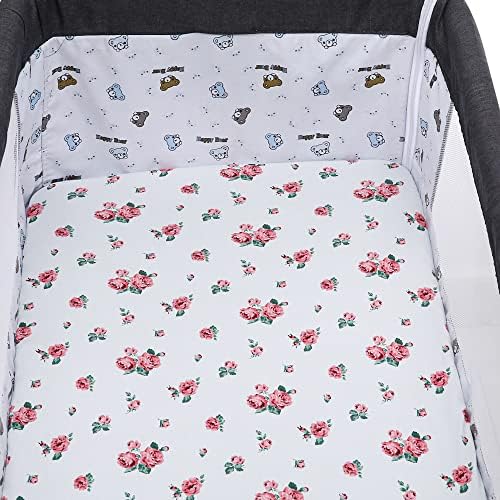 Tontukatu Bassinet Sheet Set 4 Pack Floral Pink