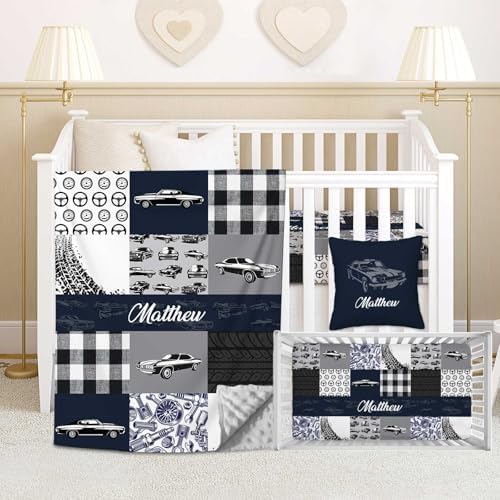 Custom Baby Crib Bedding Set with Name for Boys Girls